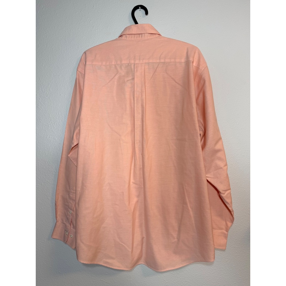 Brooks Brothers 346 Mens Peach Orange Non-Iron Supima Cotton Oxford Shirt Large - Picture 4 of 7